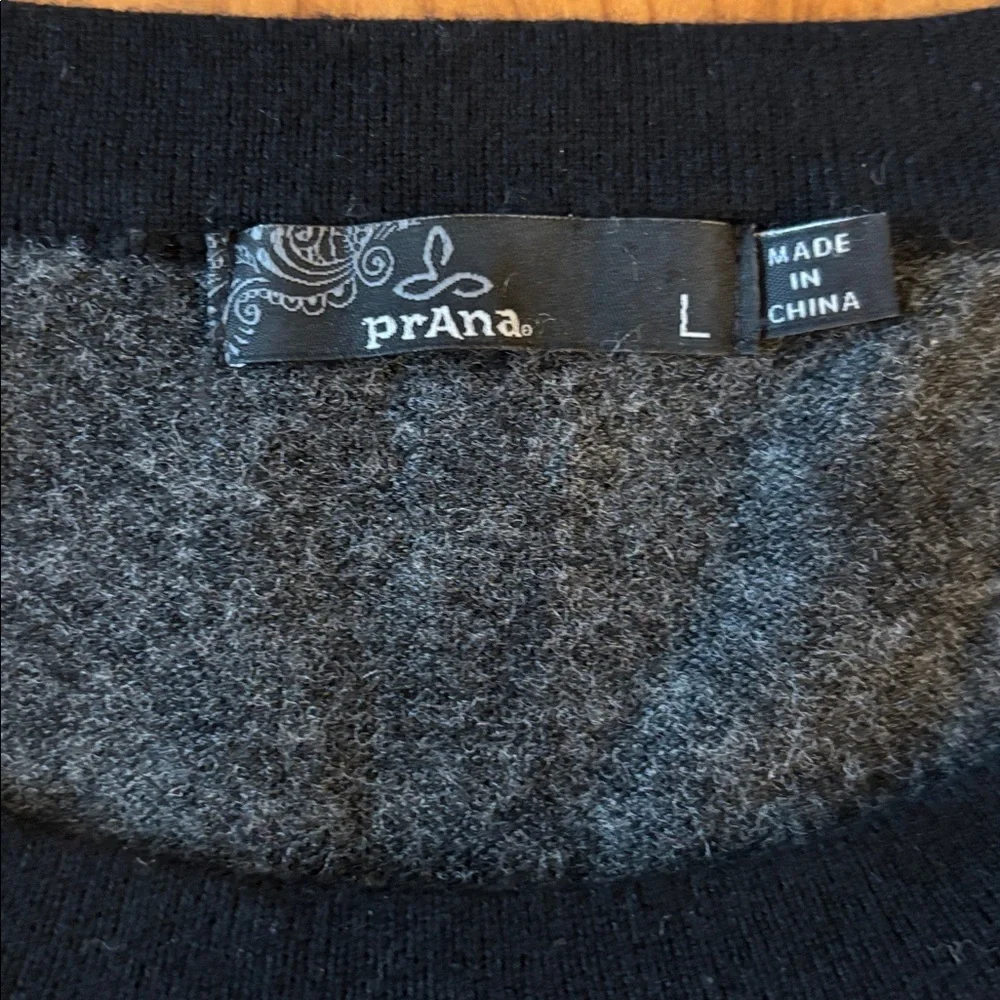 Prana “Delia” Black and Gray Sweater Dress with Geometric Pattern - Picture 12 of 13